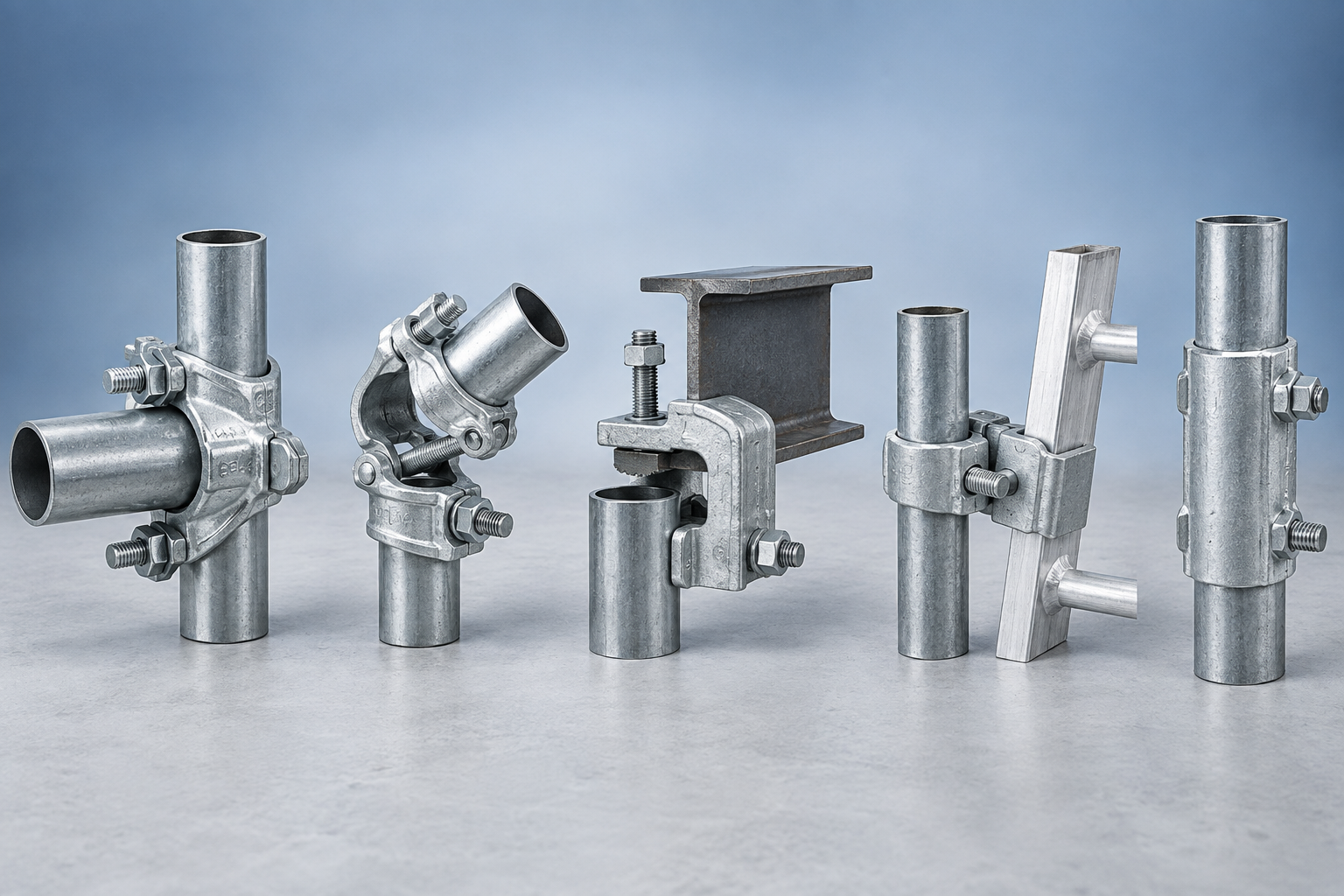 Forged fixed, swivel, beam, ladder and sleeve scaffolding clamps